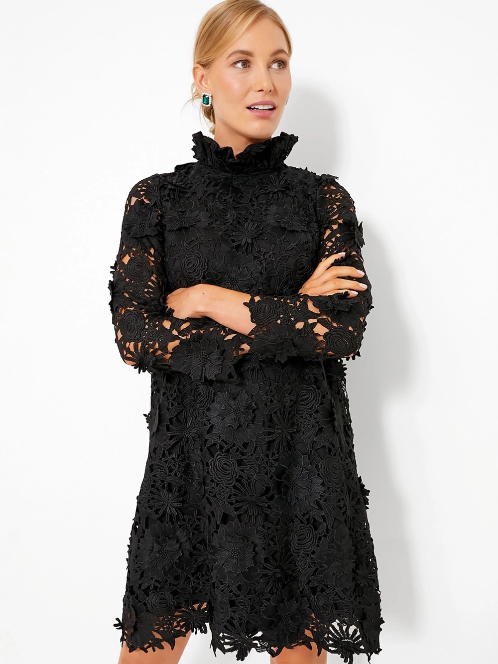 Tuckernuck Black Guipure Lace Daphne Dress